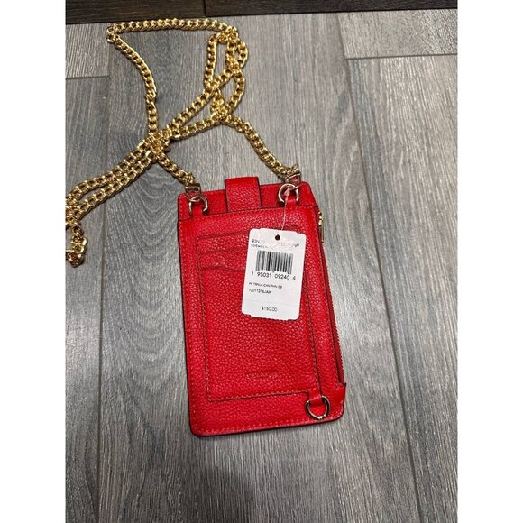 COACH Signature leather crossbody phone Red bag chain - Picture 7 of 13